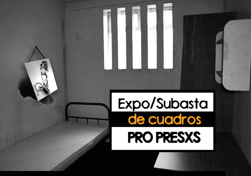 cartel expo/subasta de cuadros pro presxs